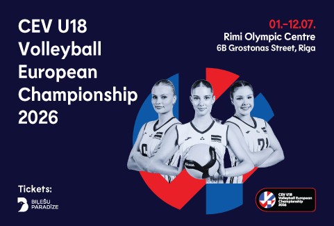 Image of the event "CEV U18 Eiropas čempionāts 2026 sievietēm / 2026 CEV U18 Women's European Volleyball Championship"