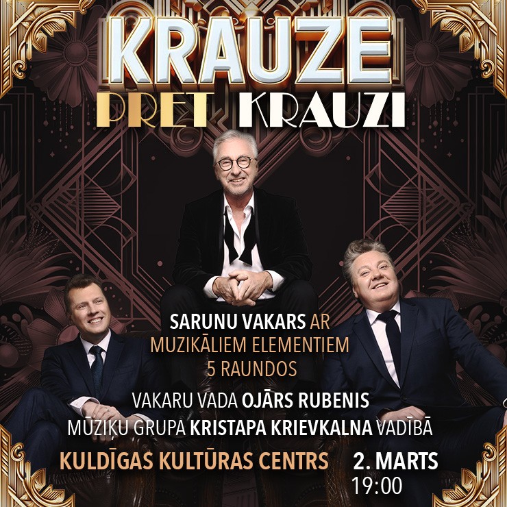 Izrādes "KRAUZE pret KRAUZI - Sarunu vakars ar muzikāliem elementiem.../Vada Ojārs Rubenis" attels