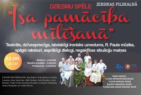 Izrādes "DZIESMU SPĒLE "Īsa pamācība mīlēšanā"" attels
