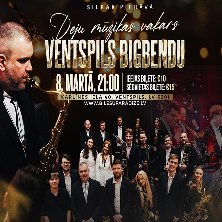 Izrādes "Deju vakars kopā ar Ventspils bigbendu" attels