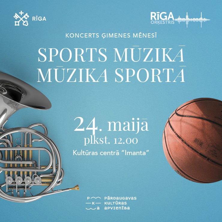 Izrādes "SPORTS MŪZIKĀ. MŪZIKA SPORTĀ Koncerts ģimenēm un bērniem. Orķestris Rīga, Dināra Rudāne un Daumants Kalniņš" attels