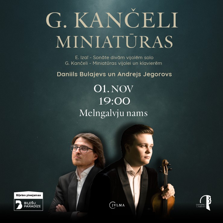 Izrādes "Daniils Bulajevs un Andrejs Jegorovs - G. Kančeli miniatūras" attels