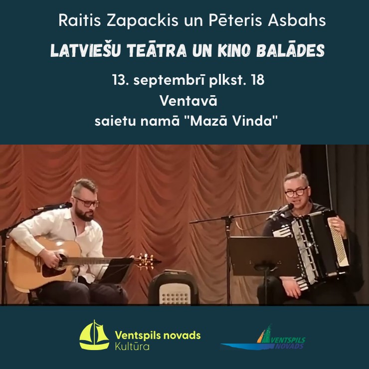 Izrādes "Raitis Zapackis un Pēteris Asbahs. Latviešu teātra un kino balādes" attels