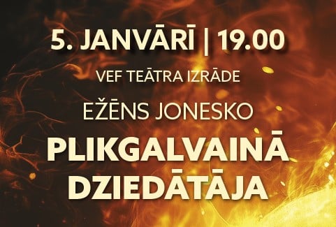 Izrādes "VEF TEĀTRA IZRĀDE | Ežēns Jonesko “PLIKGALVAINĀ DZIEDĀTĀJA”" attels