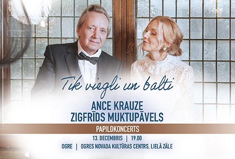 Izrādes "TIK VIEGLI UN BALTI | Ance Krauze un Zigfrīds Muktupāvels Ziemassvētkos" attels