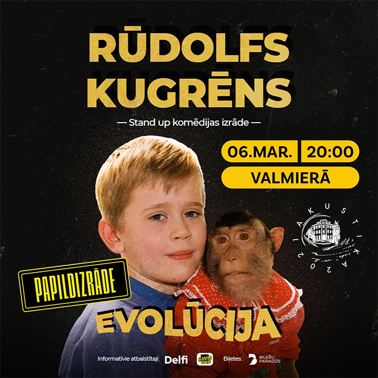 Izrādes "Rūdolfs Kugrēns | EVOLŪCIJA | Stand-Up komēdija | Kultūrtelpā AKUSITKA, Valmierā" attels