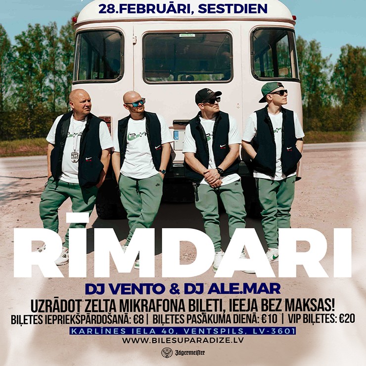 Izrādes "ZELTA MIKROFONS Oficiālais AFTERPARTY - RĪMDARI x Silrak - DJ VENTO & DJ ALE.MAR" attels