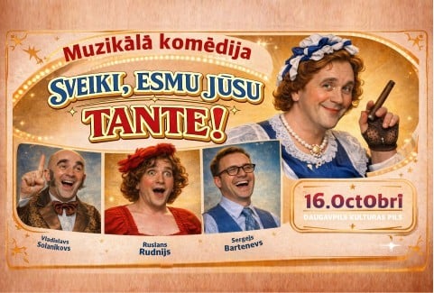 Izrādes "Muzikālā komēdija "Čārlija tante" jeb "Sveiki, esmu jūsu tante!"" attels