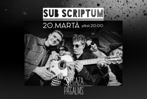 Izrādes "Sub Scriptum. Akustiskais koncerts Pegaza Viesistabā" attels