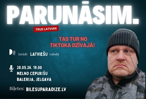 Izrādes "True Latvian - Parunāsim" attels