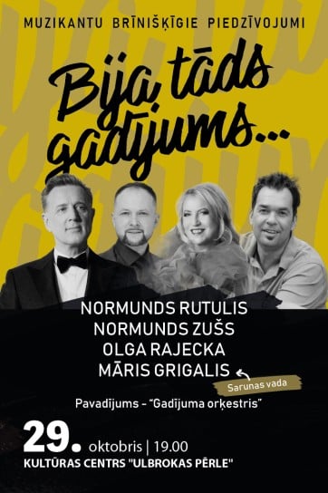Meklēšanas rezultāta izrādes "BIJA TĀDS GADĪJUMS... | muzikantu brīnišķīgie piedzīvojumi" attels