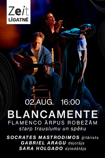 Meklēšanas rezultāta izrādes "BLANCAMENTE | Flamenko ārpus robežām | Socrates Mastrodimos, Gabriel Aragu un Sara Holgado" attels