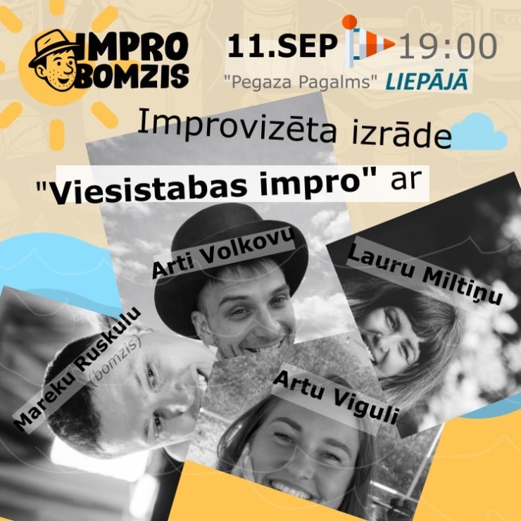 Image of the event "IMPRO BOMZIS | Improvizēta izrāde "Viesistabas impro""