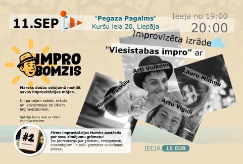 Image of the event "IMPRO BOMZIS | Improvizēta izrāde "Viesistabas impro""