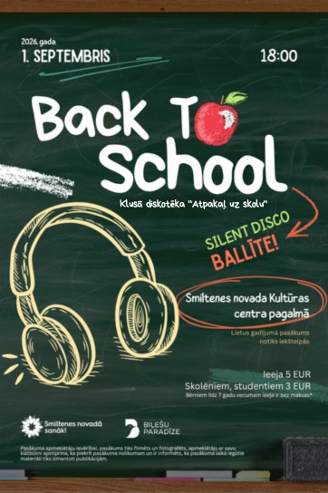 Meklēšanas rezultāta izrādes "Silent disco ballīte "Back To School"" attels