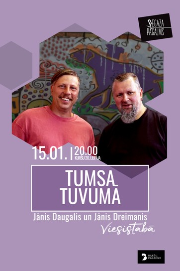 Meklēšanas rezultāta izrādes "TUMSA TUVUMĀ: Jānis Daugalis un Jānis Dreimanis Pegaza Viesistabā" attels