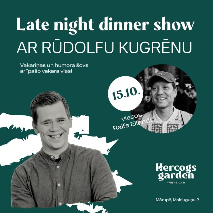 Izrādes "Late Night Dinner Show ar Rūdolfu Kugrēnu" attels