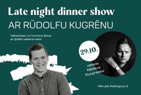 Изображение спектакля "Late Night Dinner Show ar Rūdolfu Kugrēnu"