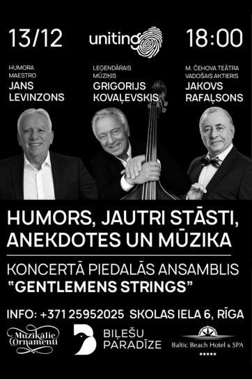 Изображение мероприятия "Humora un mūzikas vakars - JANS LEVINZONS, GRIGORIJS KOVAĻEVSKIS un JAKOVS RAFAĻSONS" из результатов поиска