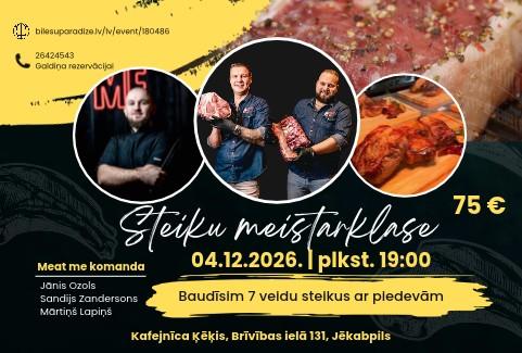 Изображение спектакля "Steiku meistarklase kopā ar MeatMe Sandiju Zandersonu un Jāni Ozolu"