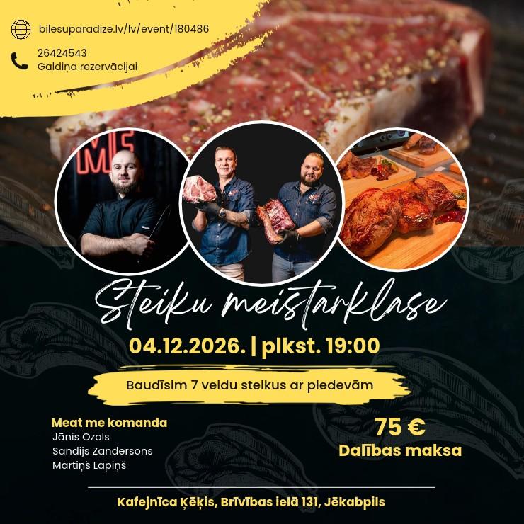 Изображение спектакля "Steiku meistarklase kopā ar MeatMe Sandiju Zandersonu un Jāni Ozolu"