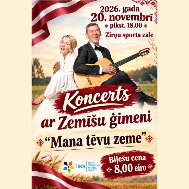 Image of the event "Koncerts ar Zemīšu ģimeni "Mana tēvu zeme""