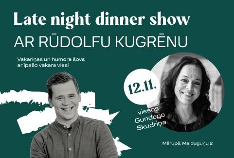 Izrādes "Late Night Dinner Show ar Rūdolfu Kugrēnu" attels