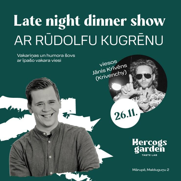 Изображение спектакля "Late Night Dinner Show ar Rūdolfu Kugrēnu"