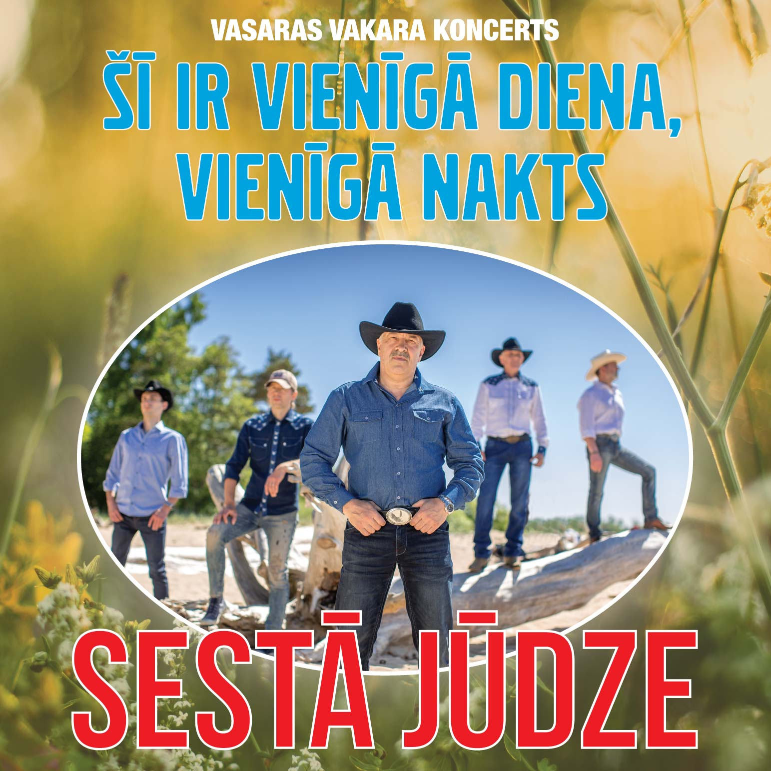 Izrādes "Grupas SESTĀ JŪDZE vasaras vakara koncerts ŠĪ IR VIENĪGĀ DIENA, VIENĪGĀ NAKTS" attels