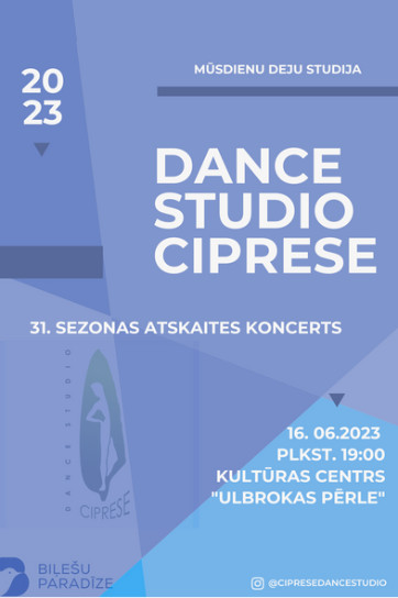 Atskaites deju koncerts Dance studio CIPRESE