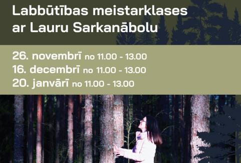 Izrādes "LABBŪTĪBAS MEISTRAKLASES ar LAURU SARKANĀBOLU" attels