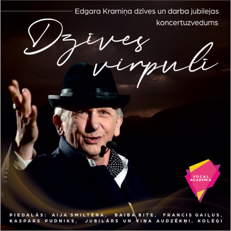 Izrādes "Edgara Kramiņa jubilejas vakars “Dzīves virpulī”." attels