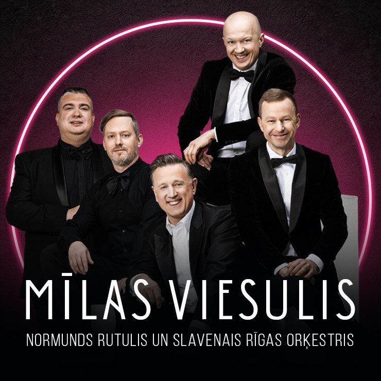 Izrādes "Koncertprogramma MĪLAS VIESULIS / ar NORMUNDU RUTULI un Slaveno Rīgas orķestri" attels