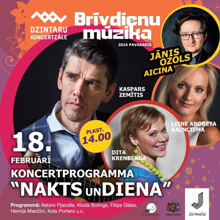 Image of the event "Brīvdienu mūzika. Dita Krenberga, Kaspars Zemītis un Liene Andreta-Kalnciema koncertprogrammā  ”Nakts un diena”"