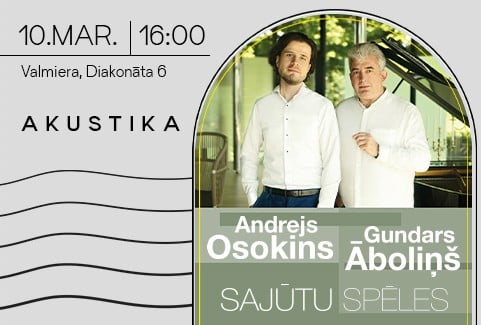 Izrādes "Andrejs Osokins un Gundars Āboliņš SAJŪTU SPĒLES" attels