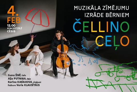 Izrādes "ČELLĪNO CEĻO, muzikāla zīmējumu izrāde bērniem" attels