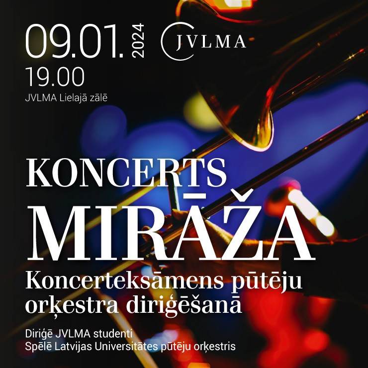 Izrādes "Koncerts MIRĀŽA. Koncerteksāmens pūtēju orķestra diriģēšanā" attels
