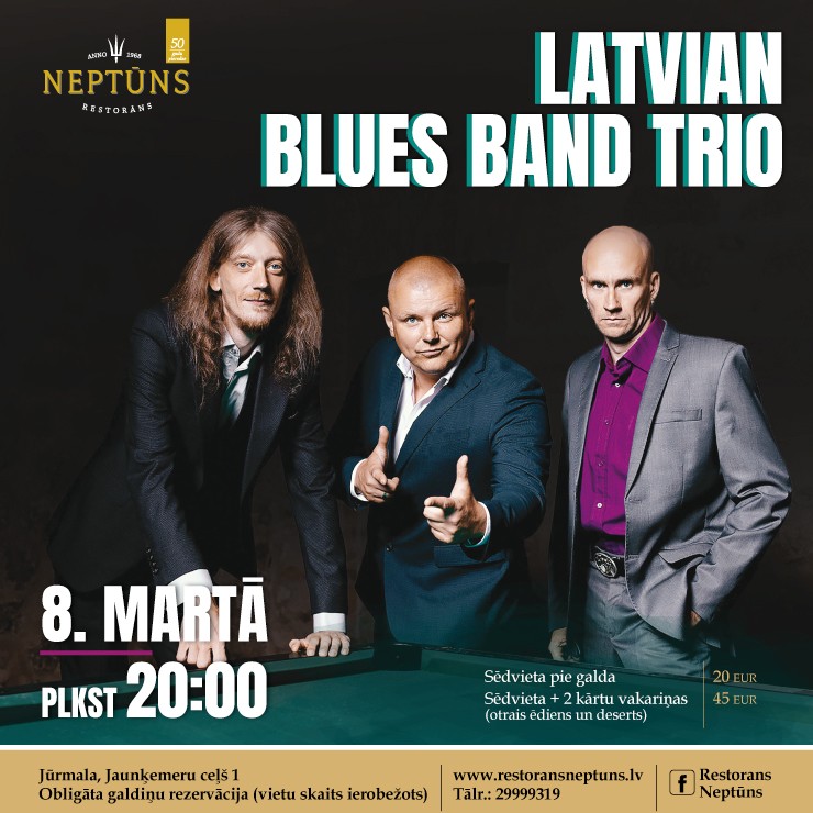 Image of the event "Blūza mūzikas vakariņas ar Latvian Blues Band Trio"