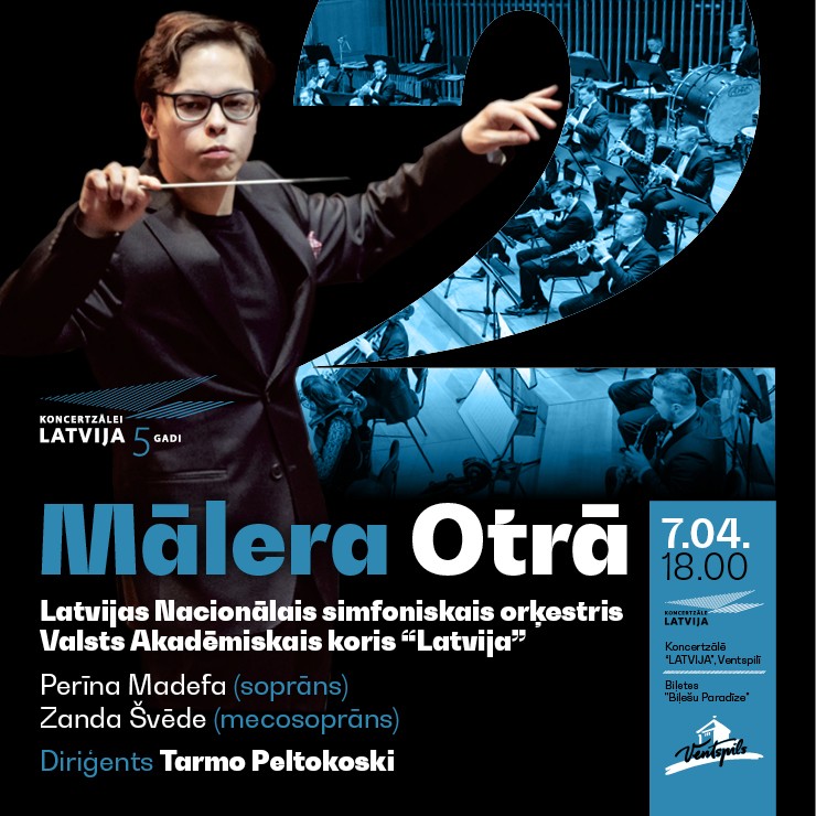 Izrādes "Latvijas Nacionālais simfoniskais orķestris, Valsts Akadēmiskais koris "Latvija", Tarmo Peltokoski un Mālera Otrā" attels