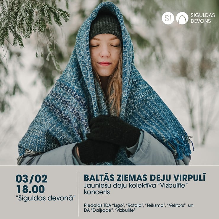 Izrādes "Baltās ziemas deju virpulī. Jauniešu deju kolektīva VIZBULĪTE koncerts" attels