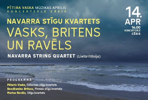 Izrādes "PĒTERA VASKA MŪZIKAS APRĪLIS| NAVARRA STĪGU KVARTETS. VASKS, BRITENS UN RAVĒLS" attels