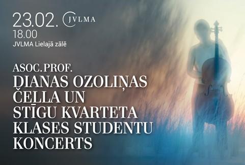 Izrādes "Asoc. prof. Dianas Ozoliņas čella un stīgu kvarteta klases studentu koncerts" attels