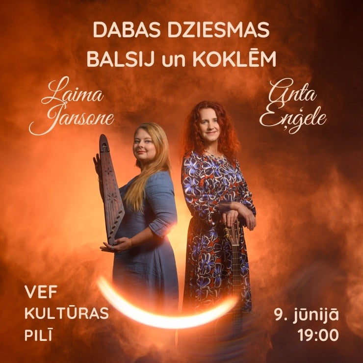 Izrādes "DABAS DZIESMAS BALSIJ UN KOKLĒM | Anta Eņģele un Laima Jansone" attels