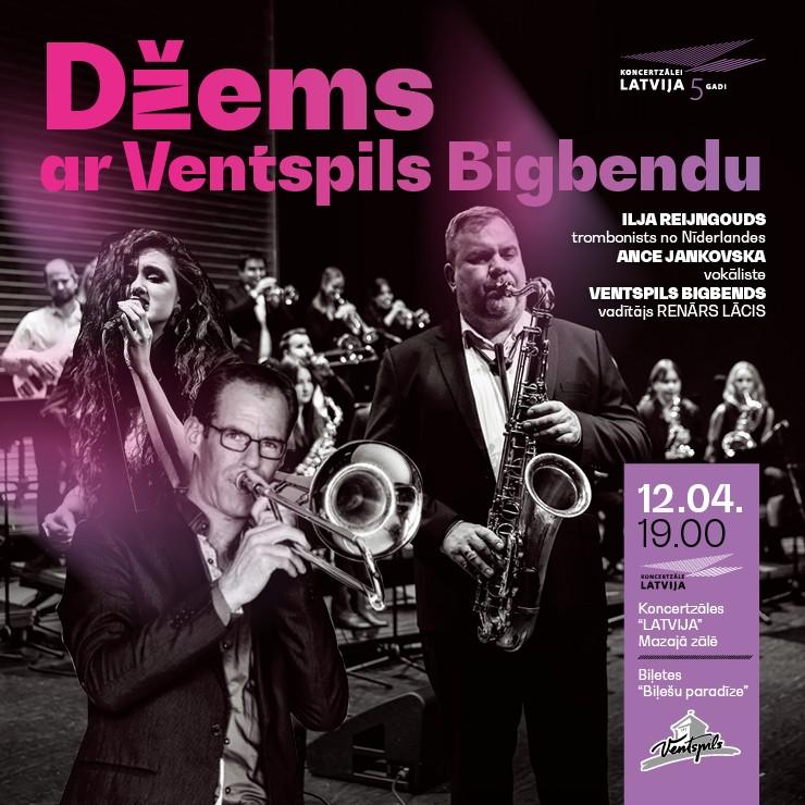 Izrādes "Džems ar Ventspils Bigbendu. Ilja Reijngouds un Ance Jankovska" attels