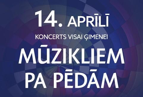 Izrādes "Koncerts visai ģimenei MŪZIKLIEM PA PĒDĀM" attels