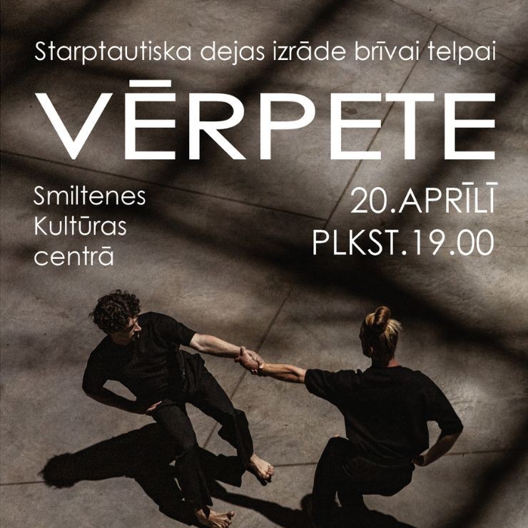 Izrādes "VĒRPETE, starptautiska dejas izrāde brīvai telpai" attels