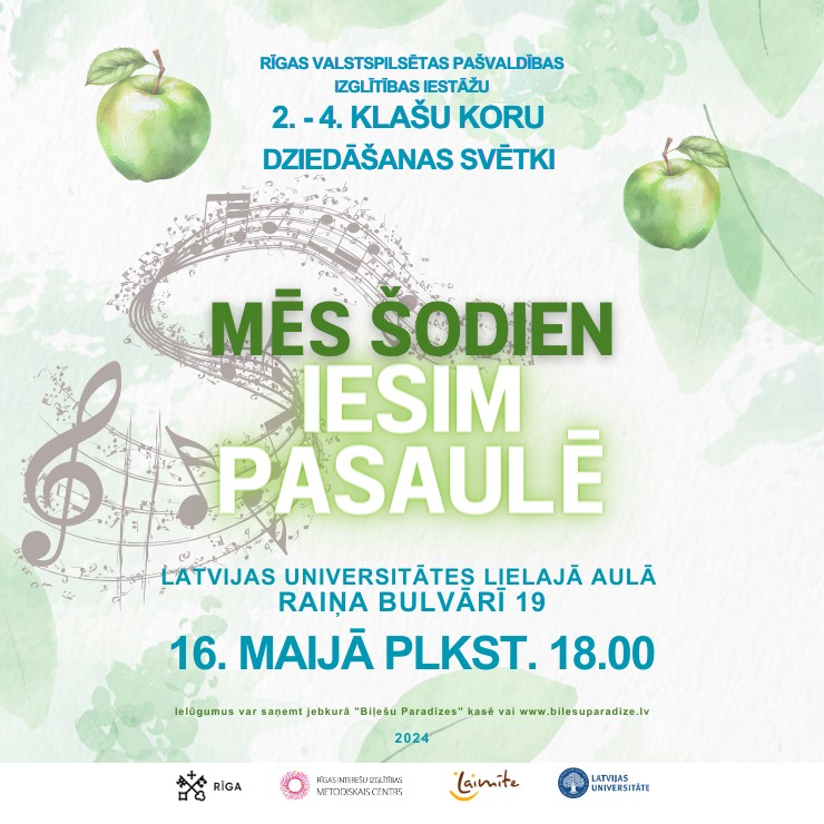 Izrādes "MĒS ŠODIEN IESIM PASAULĒ | Rīgas valstspilsētas pašvaldības izglītības iestāžu 2.-4. klašu koru dziedāšanas svētku koncerts" attels