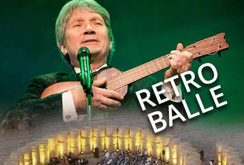 Izrādes "RETRO BALLE / Mirage Orchestra ar solistu Laimi Rācenāju un video balle Dj Artūrs" attels