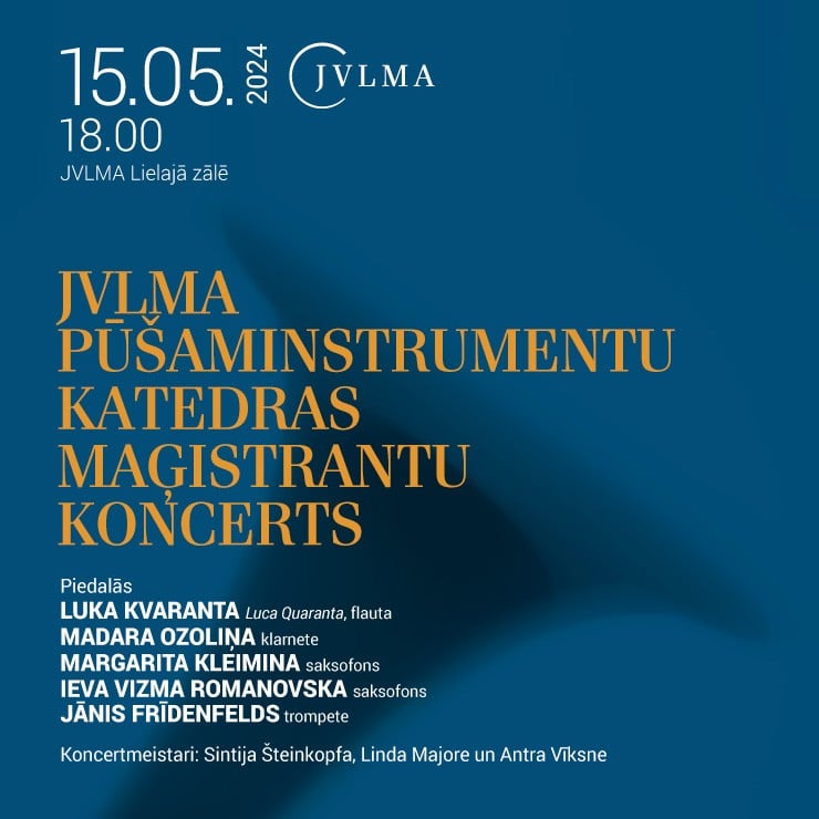 Izrādes "JVLMA Pūšaminstrumentu katedras maģistrantu koncerts" attels