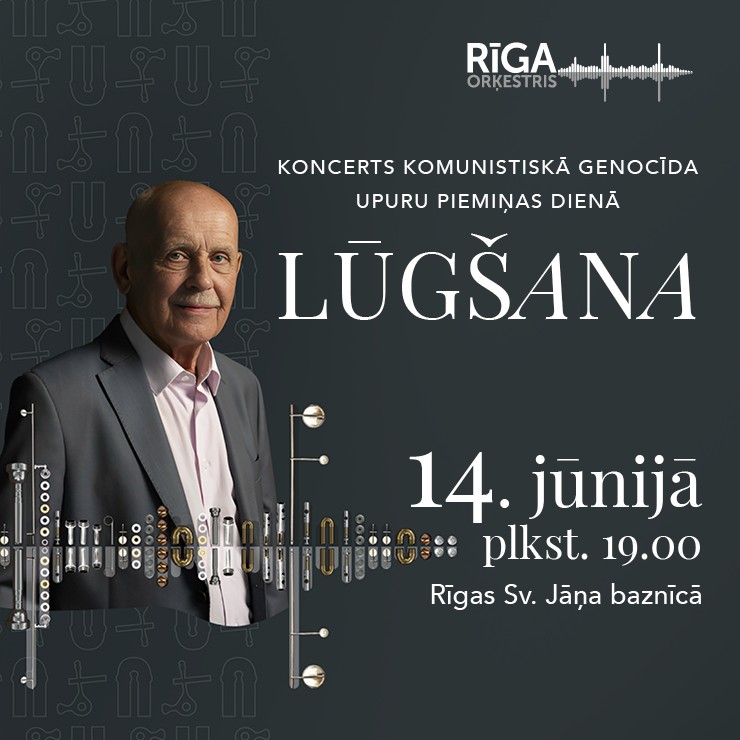 Izrādes "LŪGŠANA. Orķestris Rīga, koris Sōla un Kaspars Ādamsons" attels